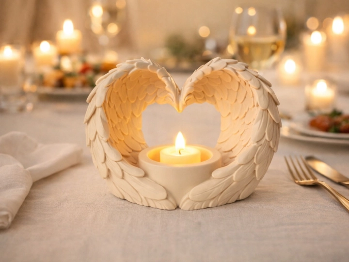 Piękny Dekoracyjny Świecznik Skrzydła Anielskie na Tealight Efeket Premium