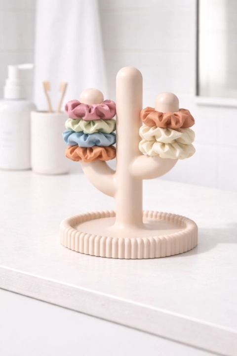 STOJAK NA GUMKI DO WŁOSÓW KAKTUS ORGANIZER NA SCRUNCHIE DUŻO KOLORÓW
