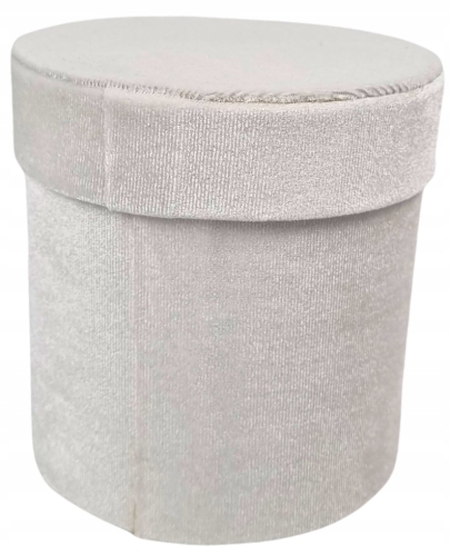 Flower Box welurowy biały 11,5cm pudełko zamszowe kwiaty prezent elegancki