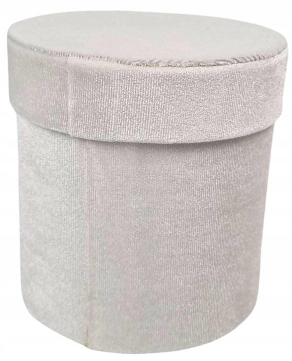 Flower Box welurowy biały 11,5cm pudełko zamszowe kwiaty prezent elegancki