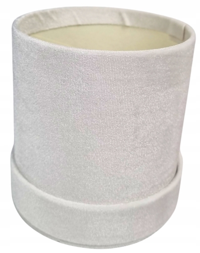 Flower Box welurowy biały 11,5cm pudełko zamszowe kwiaty prezent elegancki