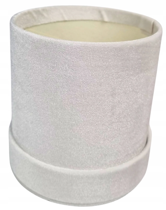 Flower Box welurowy biały 11,5cm pudełko zamszowe kwiaty prezent elegancki