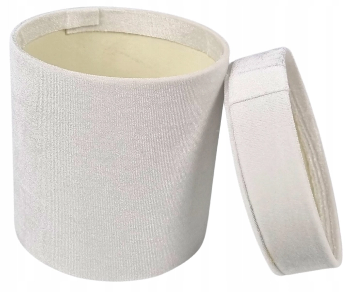 Flower Box welurowy biały 11,5cm pudełko zamszowe kwiaty prezent elegancki