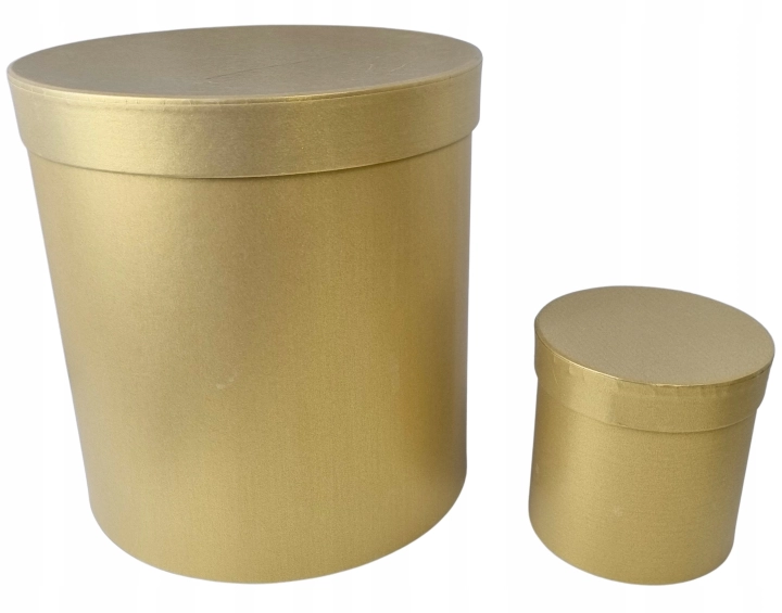 Zestaw 6 pudełek okrągłych z przykrywką beżowo złote flower box premium