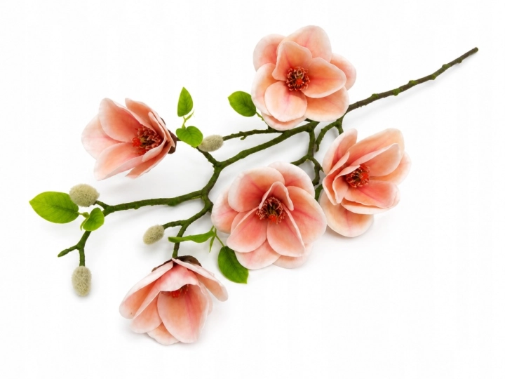 Piękny Bukiet Bukiecik Gałązka Magnolia Gumowa Różowa Do Wazonu 75cm Premiu