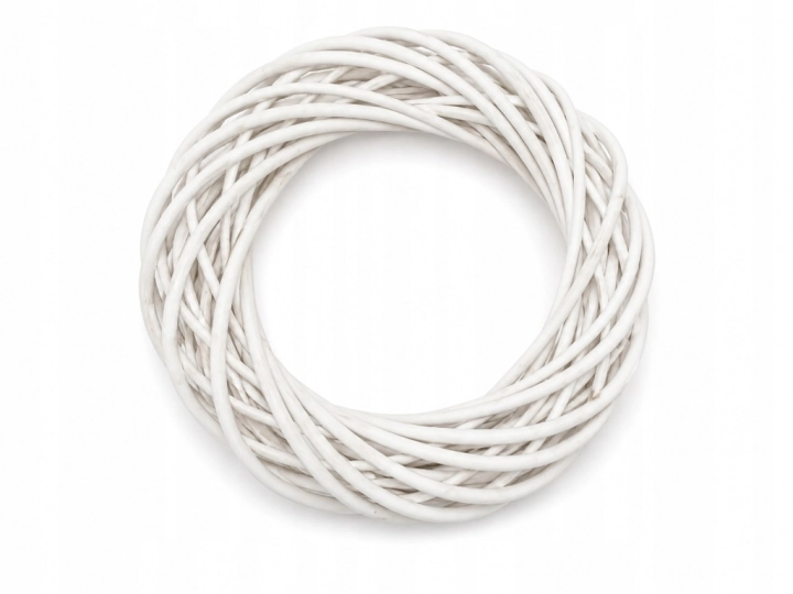 WIANEK WIKLINOWY 25cm - BIAŁY WIKLINA RATTAN Dekoracje STROIK PREMIUM