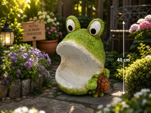 Piękna Dekoracyjna Figurka Figura Żaby Żaba 40cm żołw Do ogrodu domu Premiu