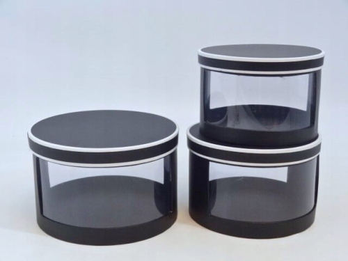 Zestaw 3 Pudełek Prezentowych z Przezroczystymi Ściankami Flower Box