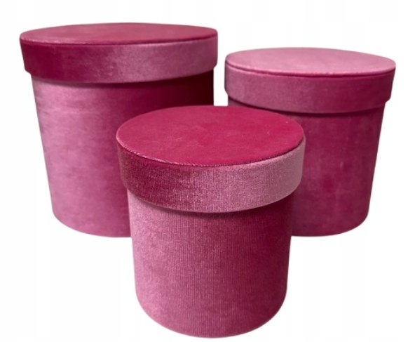 Pudełko Prezentowe Flower Box Aksamitne welur Welurowe 3w1 Zestaw 3 Prezent
