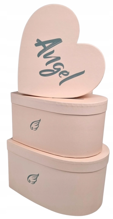 Flower Box Pudełko Prezentowe Komplet 3szt ANGEL Walentynki Prezent Różowe
