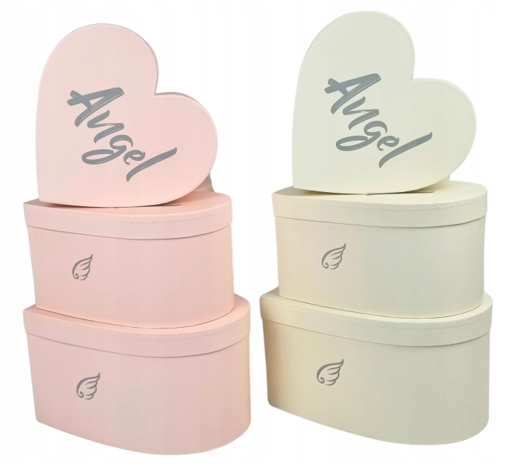 Flower Box Pudełko Prezentowe Komplet 3szt ANGEL Walentynki Prezent Różowe