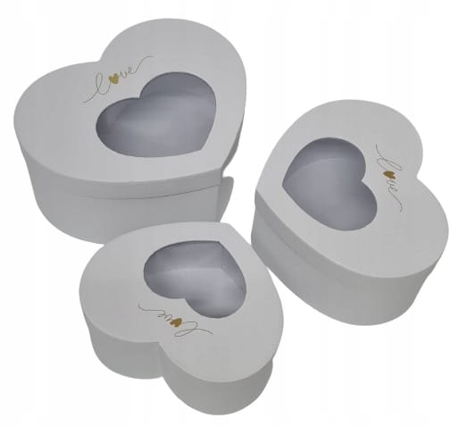 Pudełko Prezentowe Zestaw 3 Flower Box Białe Walentynki Pomysł na Prezent