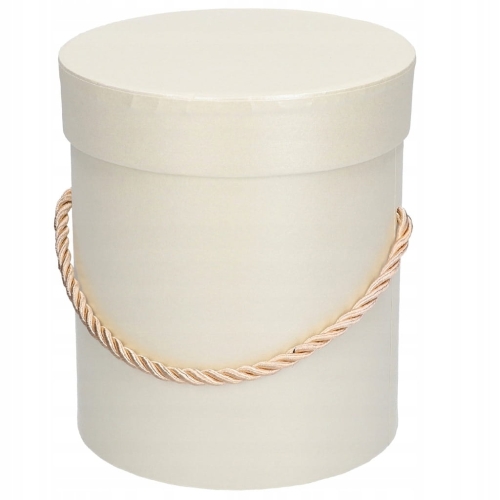 FLOWER BOX PUDEŁKO PREZENTOWE KREMOWE DEKORACJA POMYSŁ NA PREZENT KWIATY