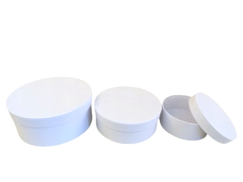 Pudełko Prezentowe Flower Box 3W1 KOMPLET OWAL BIAŁE KOMUNIA PREZENT DEKORA