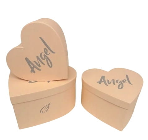 Flower Box Pudełko Prezentowe Komplet 3 napis ANGEL Walentynki Prezent