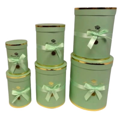 Pudełko Prezentowe Flower Box Zielone Pistacjowe 6w1 Zestaw 6 prezent