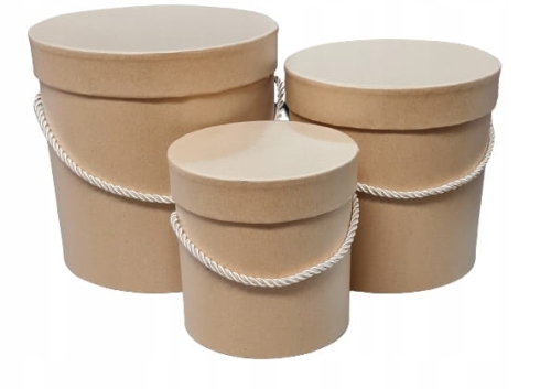 Zestaw 3 Pudełek Prezentowych Flower box Fioletowe Owalne Pomysł na Preznet