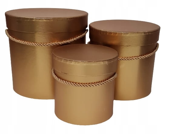 Pudełko Prezentowe Flower Box Złoto Złoty Połysk Dekoracja Prezent 3w1