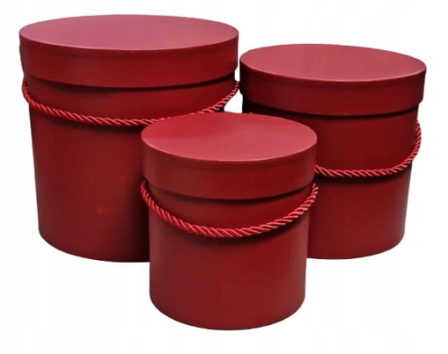 Pudełko prezentowe flower box owal burgund czerwone 3w1 dekoracja prezent