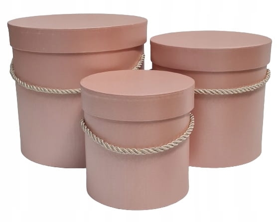 Flower box pudełko zestaw 3w1 brzoskwiniowy Pudełko Prezentowe Dekoracja