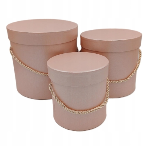 Flower box pudełko zestaw 3w1 brzoskwiniowy Pudełko Prezentowe Dekoracja