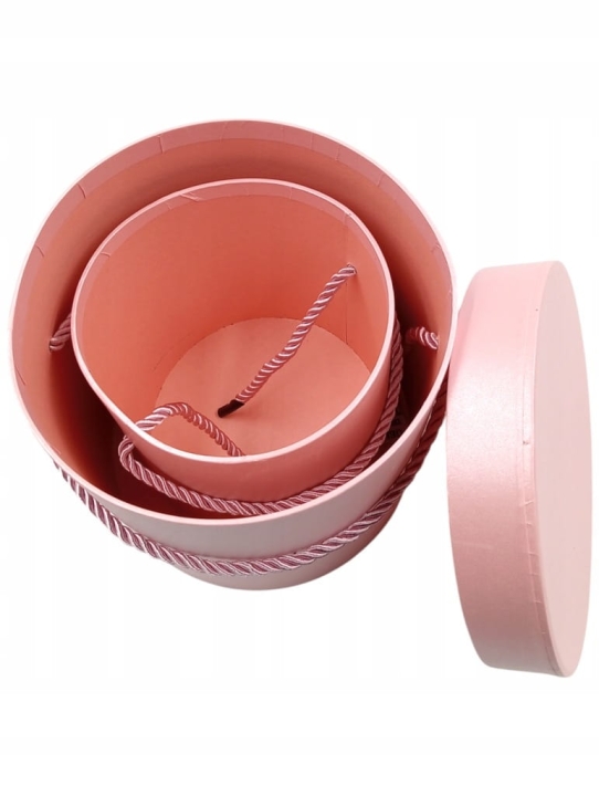 Flower box pudełko prezentowe na kwiaty 2w1 podwójne różowe Prezent Dekorac