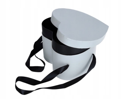 Pudełko prezentowe Flower Box serce z raczkami z kokardki Duże Prezent