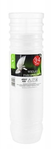 WKŁAD DO ZNICZY PŁOMYK A-4 PARAFINOWY 21CM 1SZT