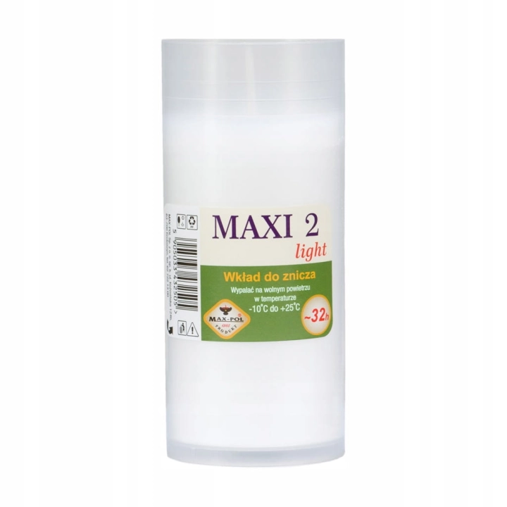 WKŁAD DO ZNICZY MAX-POL MAXI2 PARAFINOWY 12CM 1SZT