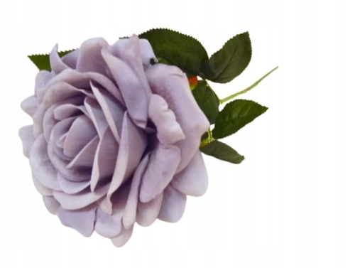 PIĘKNA DEKORACYJNA RÓŻA WELUROWA JAK ŻYWA PIEKNY KOLOR SZARY DUŻA 76CM DEKO