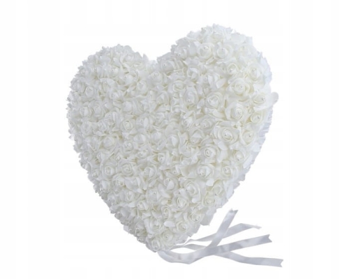 Serce z róży piankowej perełkami dekoracja wesele Komunia ślub dekor Premiu