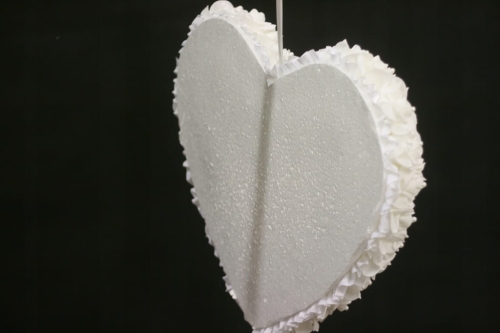 Serce z róży piankowej perełkami dekoracja wesele Komunia ślub dekor Premiu