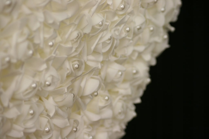 Serce z róży piankowej perełkami dekoracja wesele Komunia ślub dekor Premiu