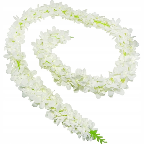 Girlanda ze sztucznych kwiatów 230cm Komunia Komunijna Biała Piekna dekorac