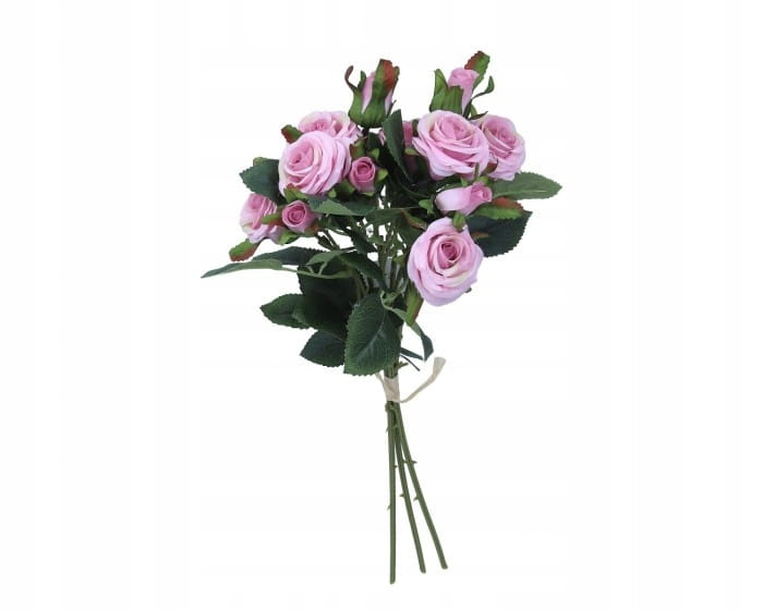 Bukiet sztucznych różowych róż Sztuczne Kwiaty Róże Róż Róża Sztuczna 45cm