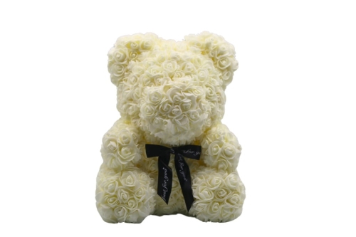 MIŚ Z RÓŻ XXL PIANKOWY PREZENT RÓŻA BOX PREZENT NA WALENTYNKI DZIEŃ KOBIET