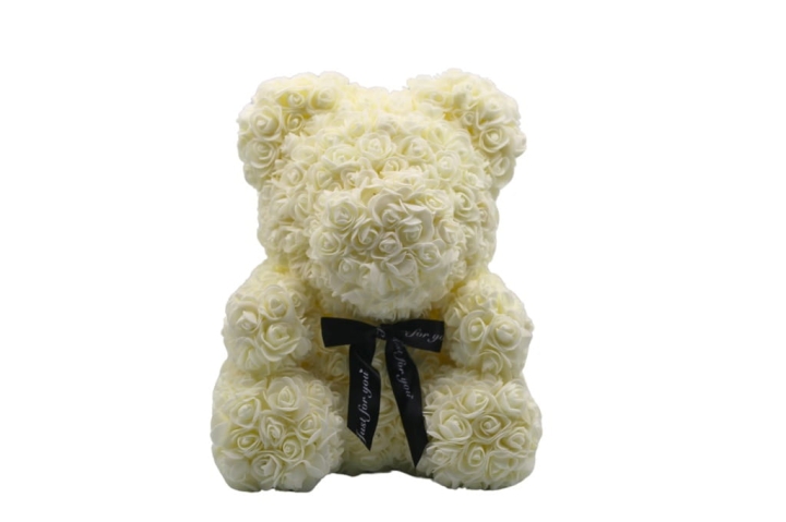 MIŚ Z RÓŻ XXL PIANKOWY PREZENT RÓŻA BOX PREZENT NA WALENTYNKI DZIEŃ KOBIET