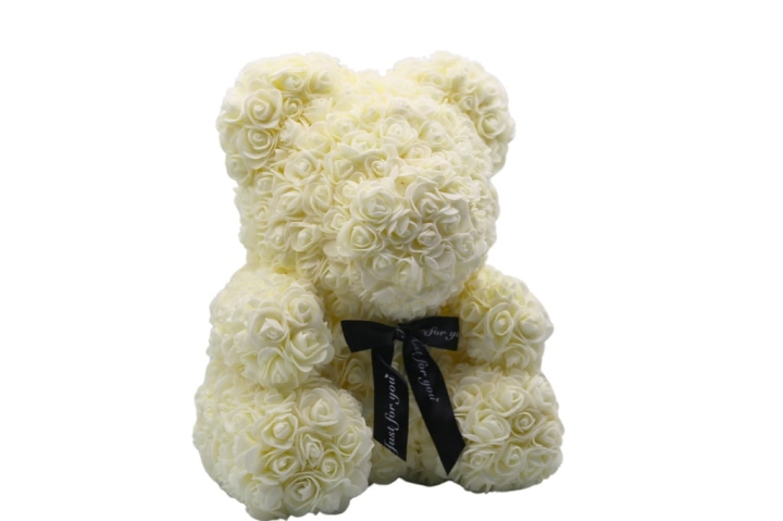 MIŚ Z RÓŻ XXL PIANKOWY PREZENT RÓŻA BOX PREZENT NA WALENTYNKI DZIEŃ KOBIET