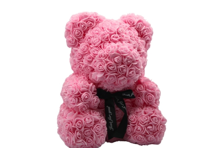 MIŚ Z RÓŻ XXL PIANKOWY PREZENT RÓŻA BOX PREZENT NA WALENTYNKI DZIEŃ KOBIET