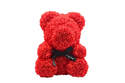 MIŚ Z RÓŻ XXL PIANKOWY PREZENT RÓŻA BOX PREZENT NA WALENTYNKI DZIEŃ KOBIET