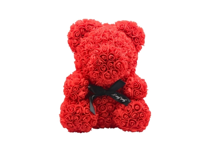 MIŚ Z RÓŻ XXL PIANKOWY PREZENT RÓŻA BOX PREZENT NA WALENTYNKI DZIEŃ KOBIET