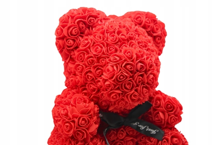 MIŚ Z RÓŻ XXL PIANKOWY PREZENT RÓŻA BOX PREZENT NA WALENTYNKI DZIEŃ KOBIET