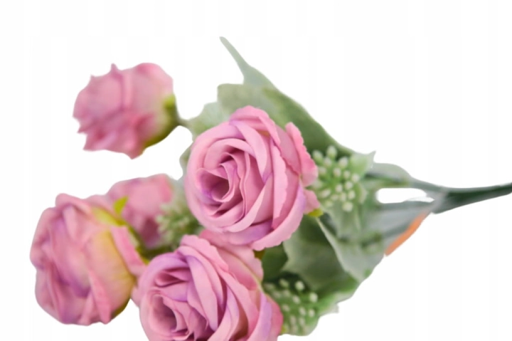 Piękny BUKIET 30CM KWIATÓW SZTUCZNYCH SZTUCZNE KWIATY RÓŻE RÓŻYCZKI DEKORAC