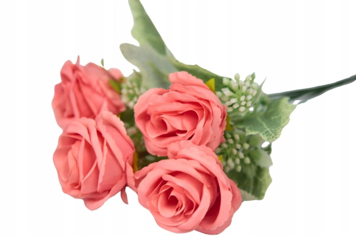 Piękny BUKIET 30CM KWIATÓW SZTUCZNYCH SZTUCZNE KWIATY RÓŻE RÓŻYCZKI DEKORAC