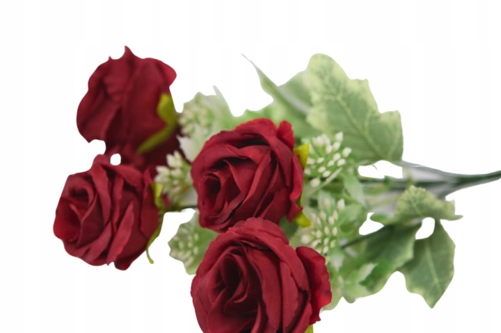 Piękny BUKIET 30CM KWIATÓW SZTUCZNYCH SZTUCZNE KWIATY RÓŻE RÓŻYCZKI DEKORAC