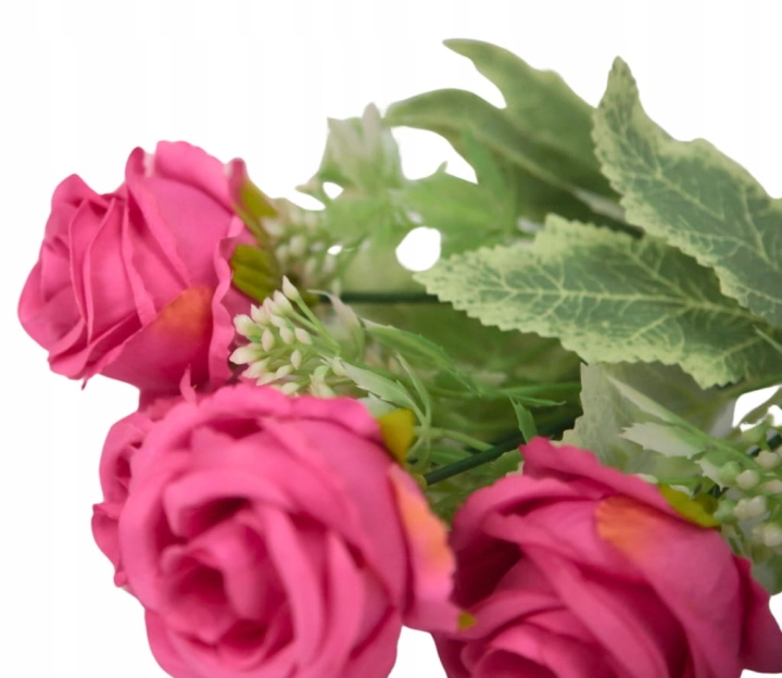 Piękny BUKIET 30CM KWIATÓW SZTUCZNYCH SZTUCZNE KWIATY RÓŻE RÓŻYCZKI DEKORAC