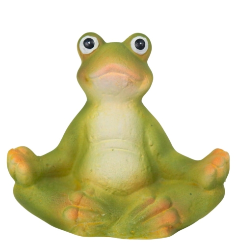 Figurka Figura Żaba do ogrodu do domu medytująca żaba słodka dekoracja dom