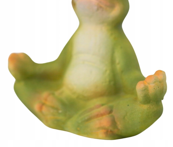 Figurka Figura Żaba do ogrodu do domu medytująca żaba słodka dekoracja dom