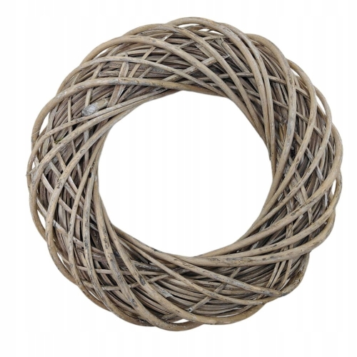 Wianek wiklinowy 30 cm Dekoracja Ślub Komunia Dekoracynjy Wiklina Szary