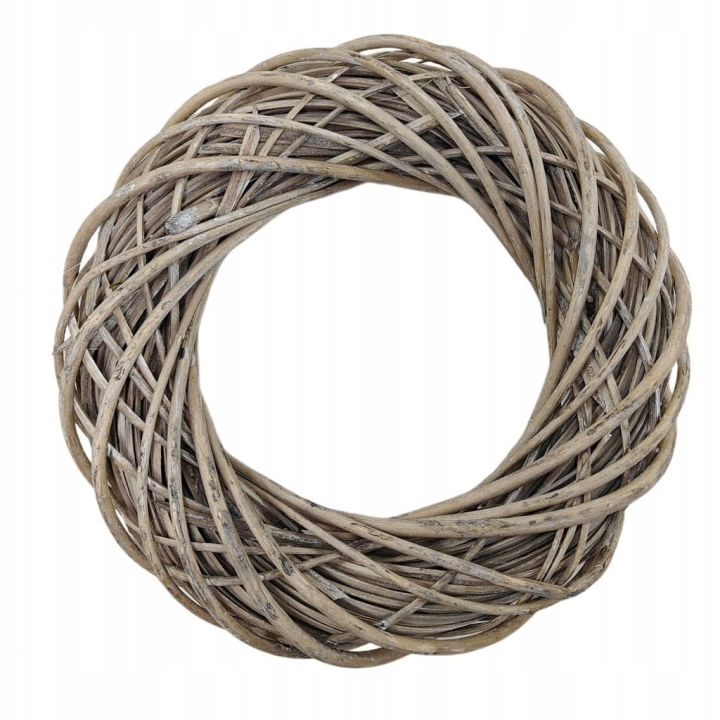 Wianek wiklinowy 30 cm Dekoracja Ślub Komunia Dekoracynjy Wiklina Szary